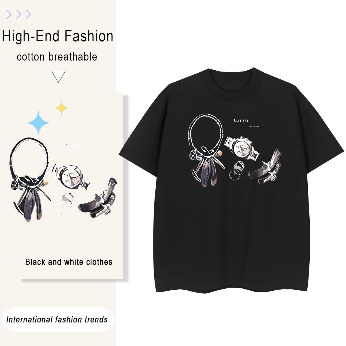 Unisex Lady T shirt 100% Cotton 230g cloth Daily Outfit T-Shirts for Women Round Neck Short Sleeve Custom Print Oversized Polos