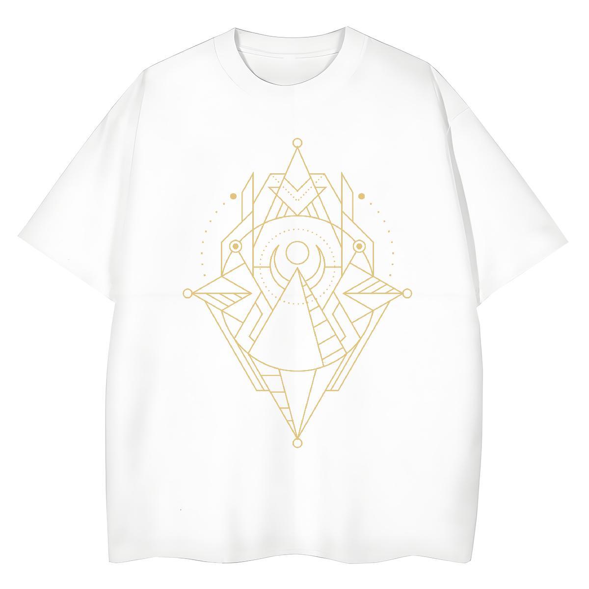 Lady Woman Tshirt 230g Cotton Geometric line Daily Wear T-Shirts Breathable Custom Printing Top Shirts