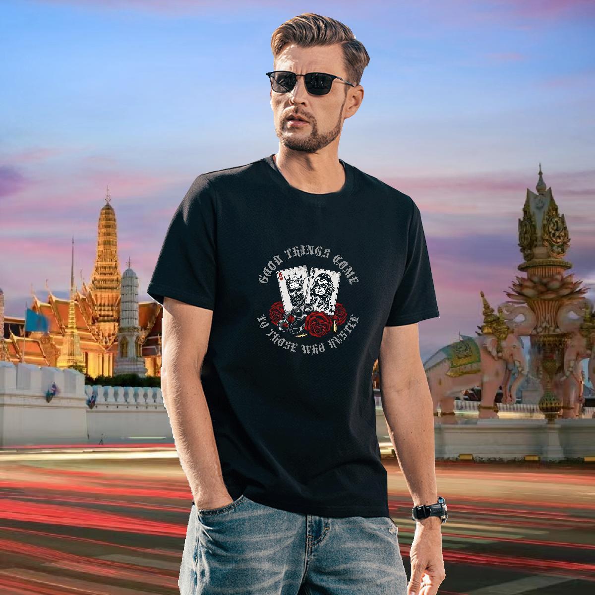 Designer T-Shirts 100% Cotton 230g skull Summer Casual Asian Size Short Sleeve O-Neck Mens Tshirts Wholesale Tees Shirts