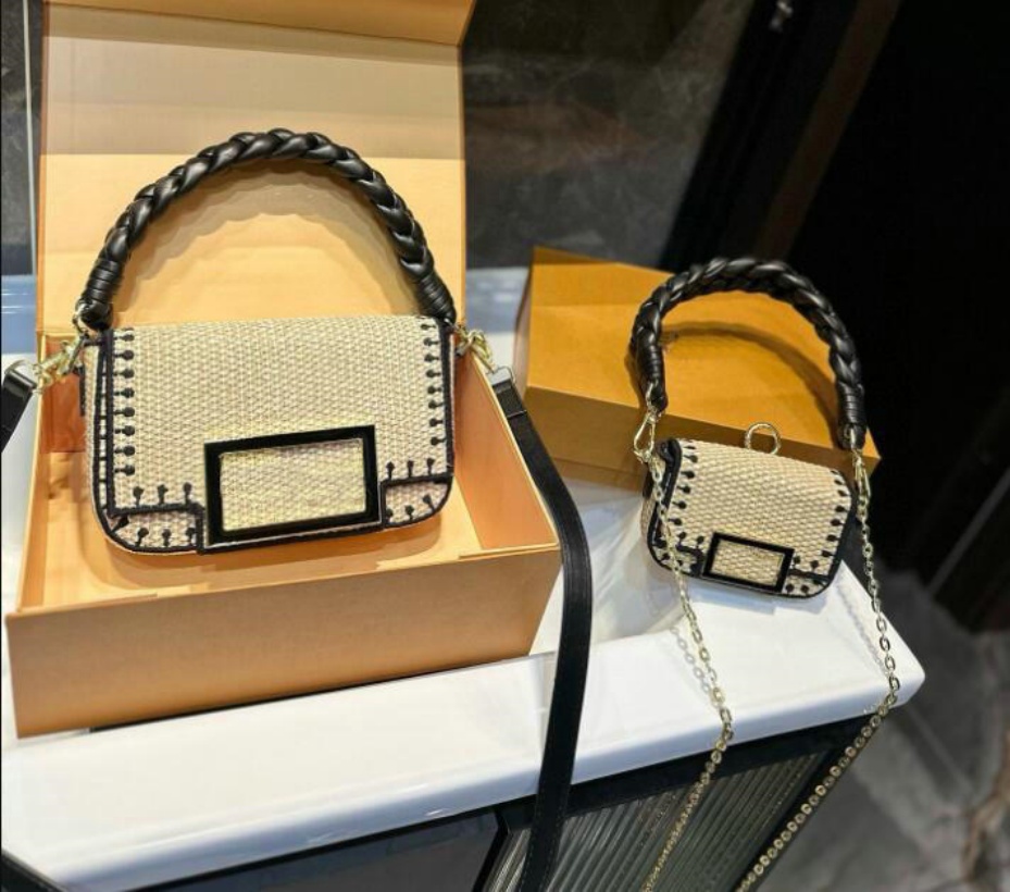 Summer Crossbody Tote Bag NEW Straw Bags Shoulder Bags Hobos Handbags Chain Purses Designer Crossbody Baguettes Lady Totes Handbag