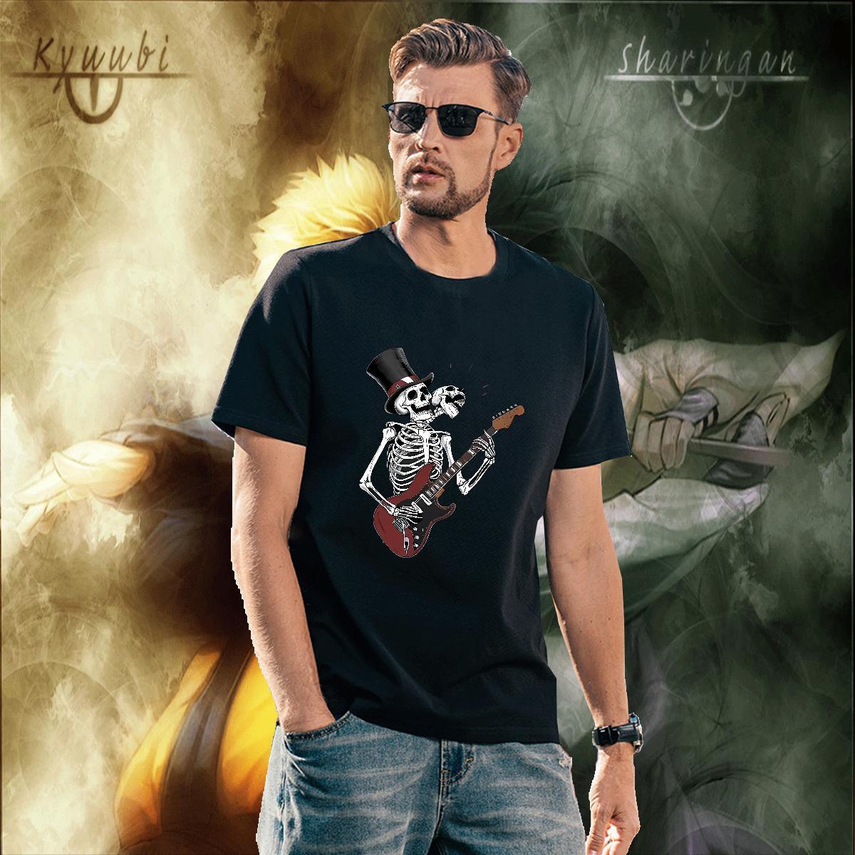 Cool T Shirt For Man 100% Cotton 230g hat Beach Cartoon Print O Neck Short Sleeves Couples T Shirts Stylist Tees Shirts