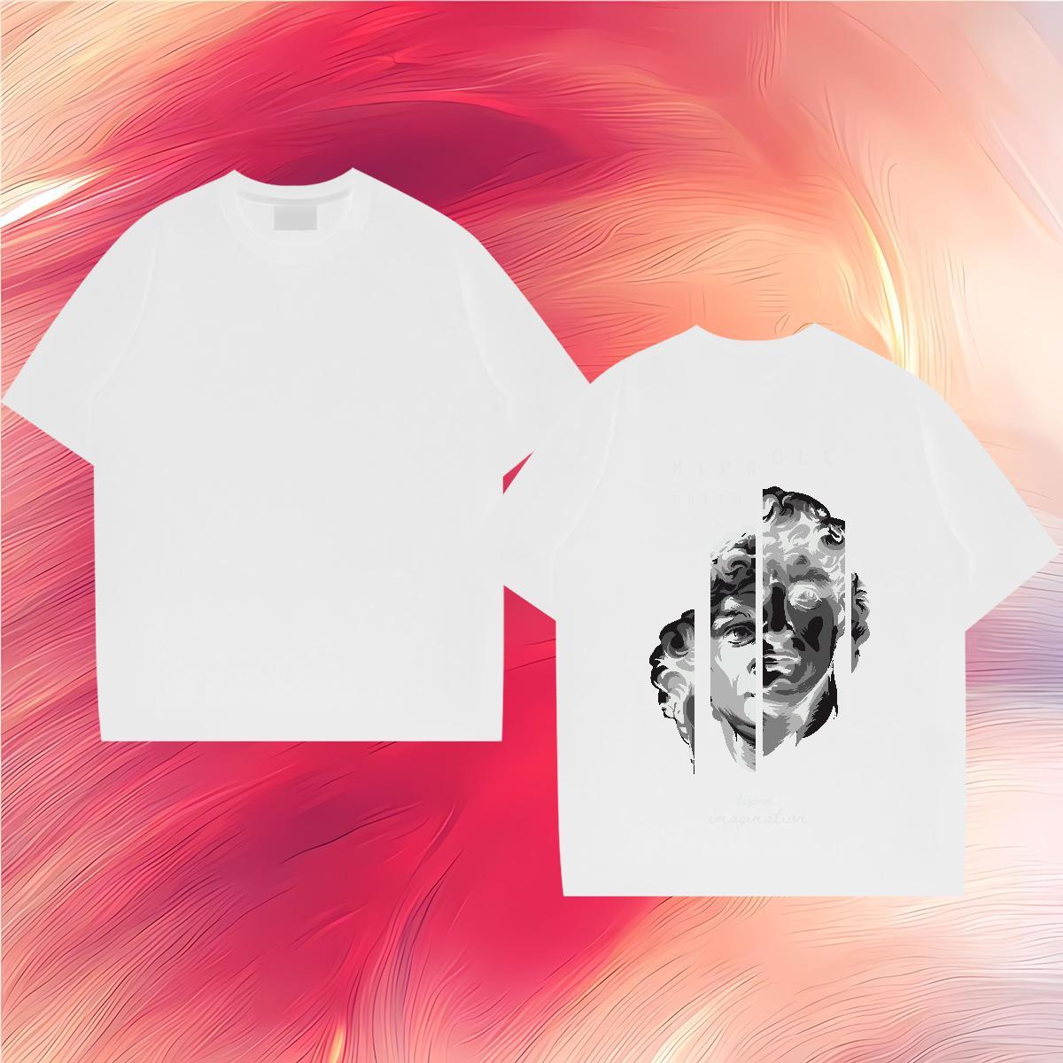 Free Shipping T Shirt For Man 230g Pure Cotton portrait Casual Beach Cartoon Print Short Sleeve Soft Men Clothes T-Shirt Fashion Tees Shirts