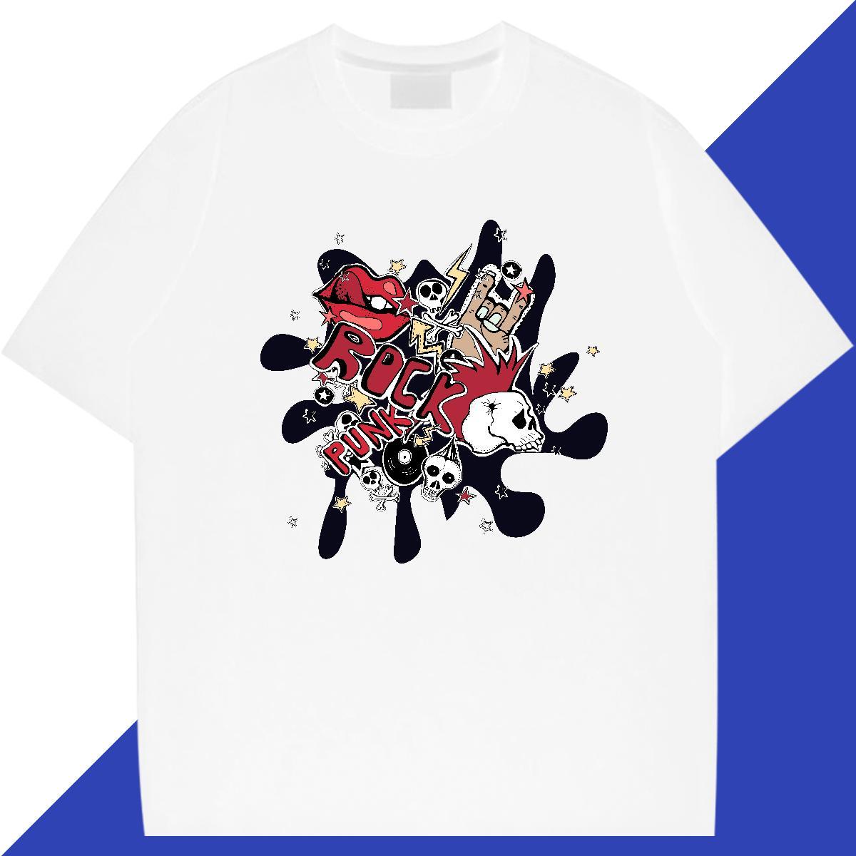Cool Design Man T Shirts 230g Pure Cotton skull Casual Daily Wear Oversized Short Sleeve O-Neck Couples T Shirts Designer Fashion Tees Shirts