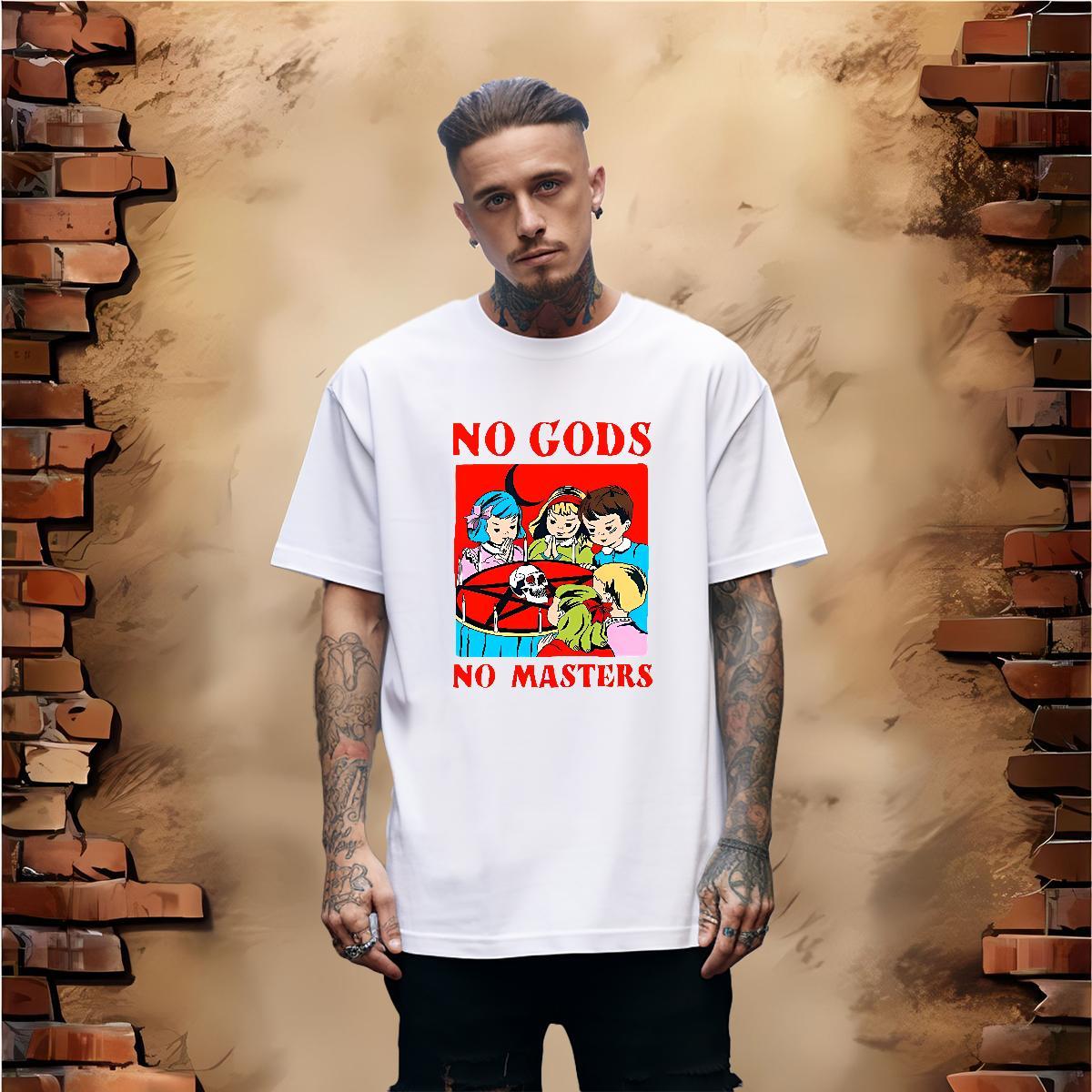 Comfortable T Shirt For Man 100% Cotton 230g skull Anime Printing Street Black Oversized Crew Neck Breathable Tshirts Designer Polos