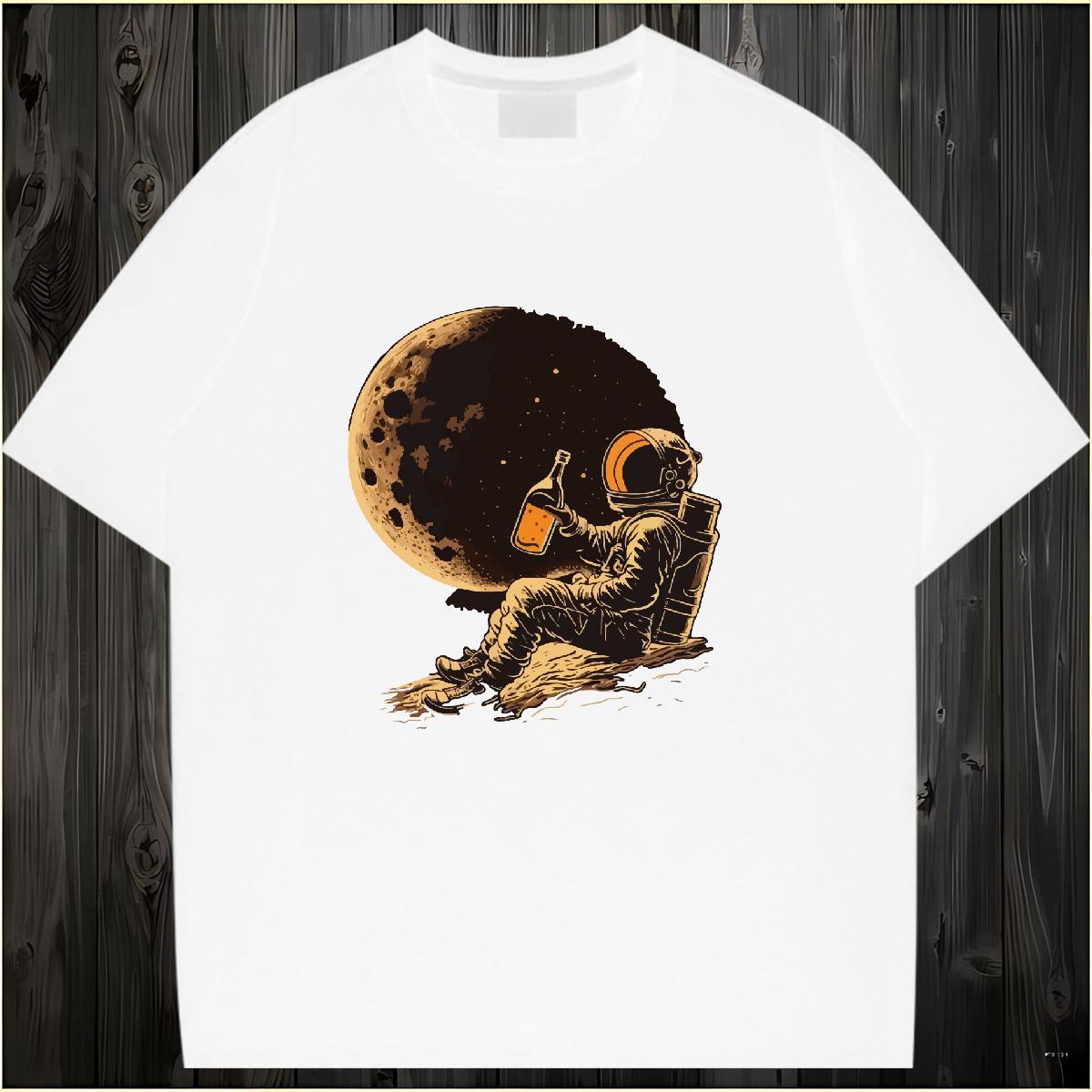Lady Tshirt for Man Woman 100% Cotton 230g universe Summer Casual T Shirt For Woman Breathable Crew Neck Cartoon Anime Tees Shirts