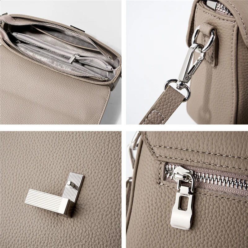 Burminsa Cowhide leather square small shoulder cross body bag for womens trend underwear handbag 240826