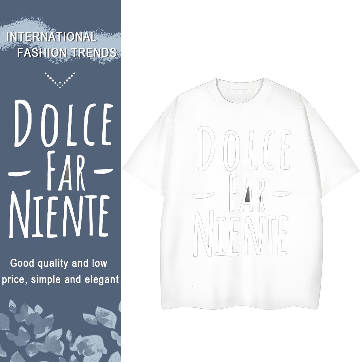 Loose fit Womens Tshirts 230g 100% Cotton letter Street T Shirt For Woman Breathable Crew Neck DIY Anime Printed Top Tees