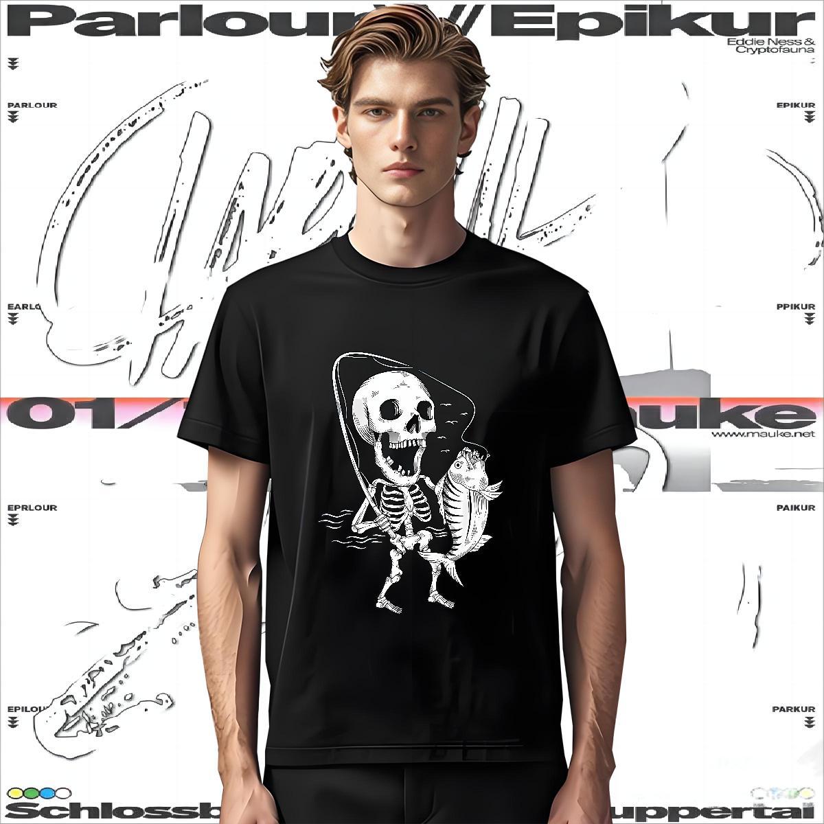 Cool Design T shirt 230g 100% Cotton skull Summer Casual Custom Big Size O-Neck Short Sleeve Men Tees 2024 Clothes