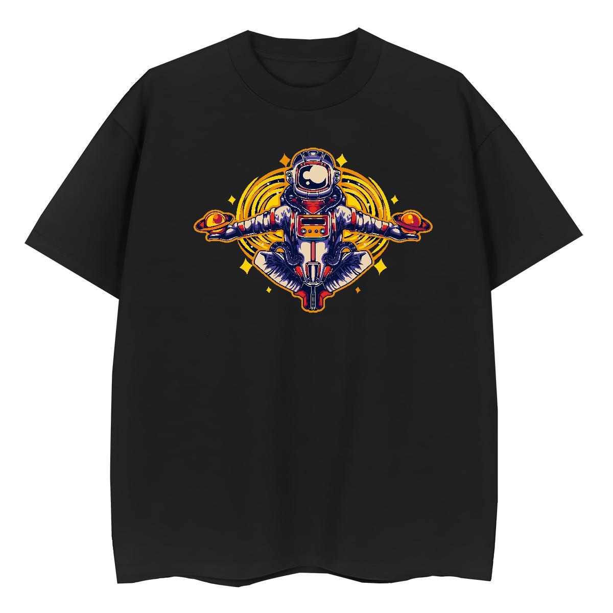 Loose Tshirt for Man Woman 230g Cotton cosmonaut Sport Womens T Shirts Comfortable Graphic Polos