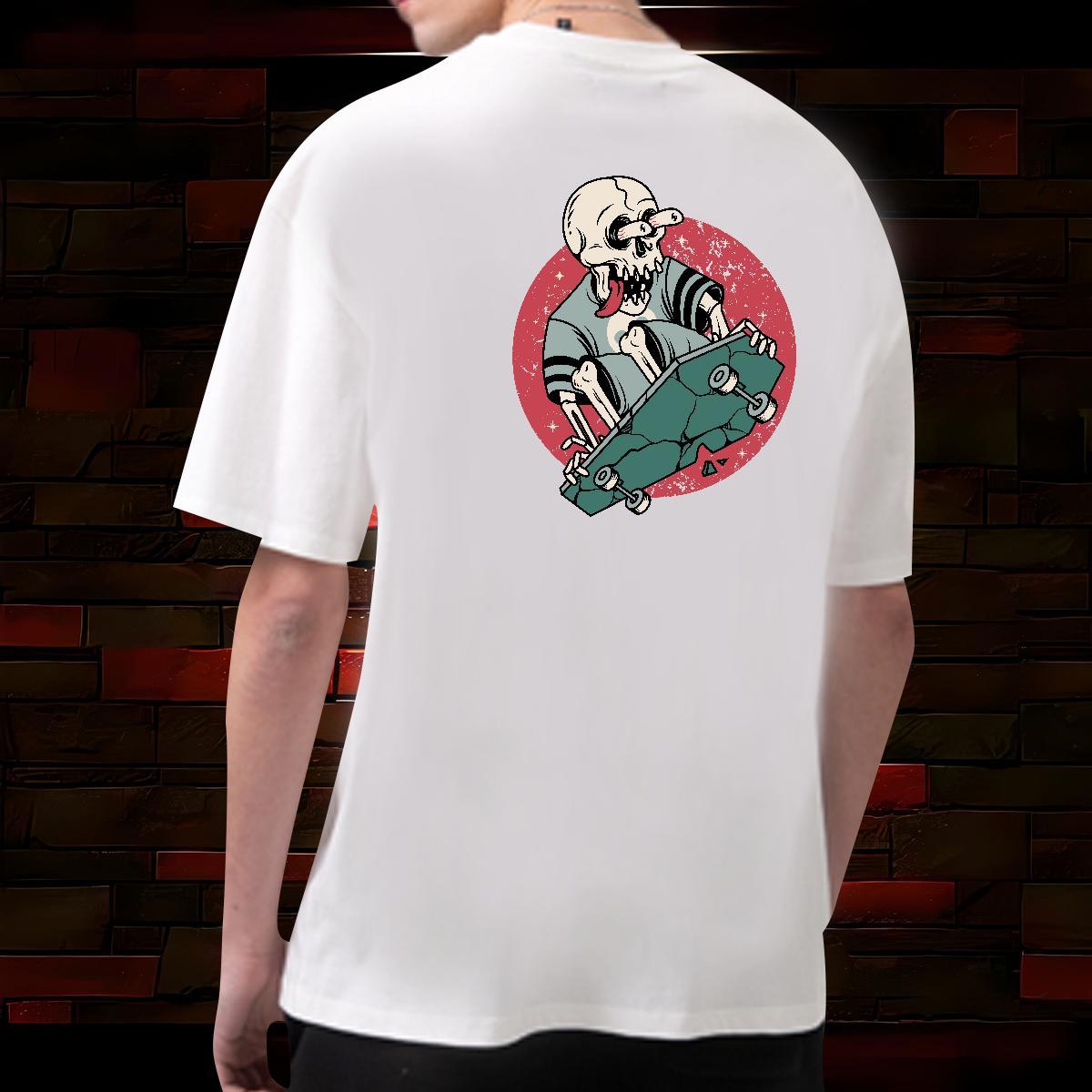 Wholesale T-Shirts for Men 230g 100% Cotton skull Sports Casual Anime Breathable Short Sleeve Men Tops Tees Custom Tees Shirts
