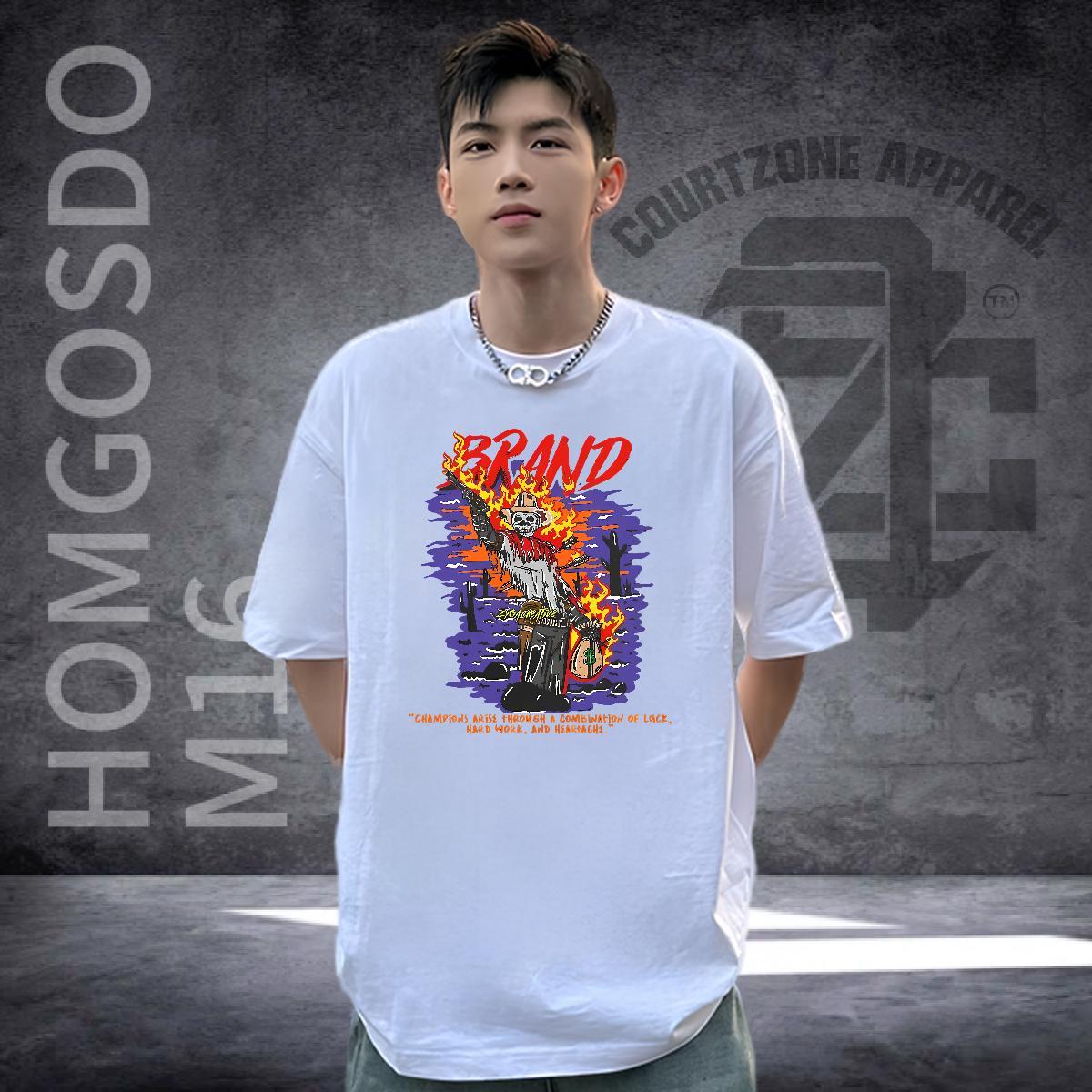 Brand Man T Shirts 230g Cotton skull Street Wear Graphic Breathable Crew Neck Men Tees 2024 Designer Tees Shirts