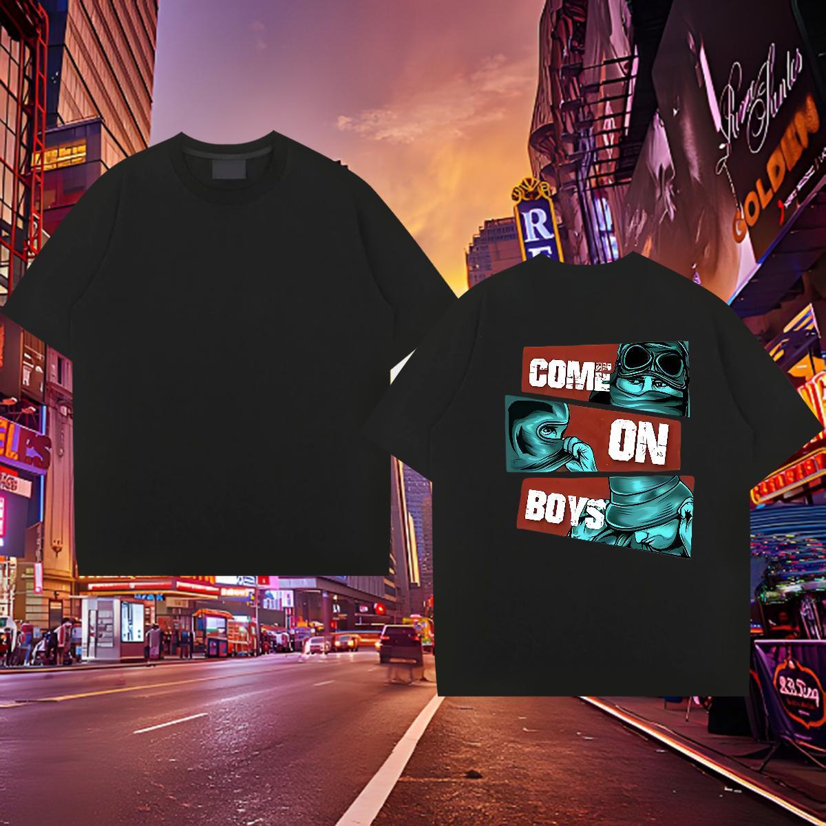 High Quality Man T Shirts 230g 100% Cotton letter High Street Hip Hop Custom Print Plus Size Breathable Crew Neck Men Tops Tees New Arrival Wear