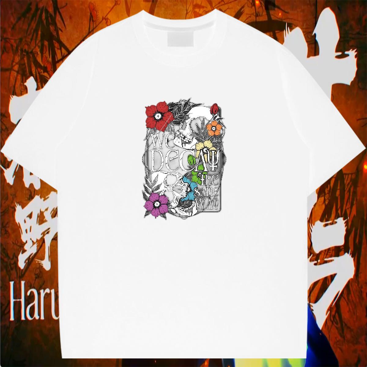 Free Shipping T-Shirts for Men 230g Cotton skull Spring Summer Skull Breathable Crew Neck Men Tshirts Stylist Tops Shirt