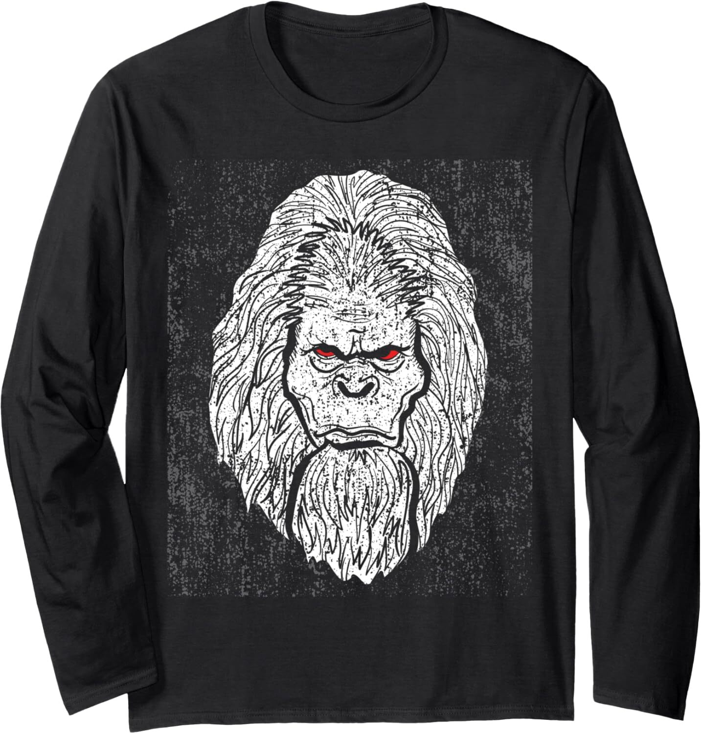 Long Sleeve Shirts for Men sweatshirt Hairy Bigfoot Face With Red Angry Eyes Funny Gift Long Sleeve T-Shirt T shirt Tee Streetwear Casual tops clothes