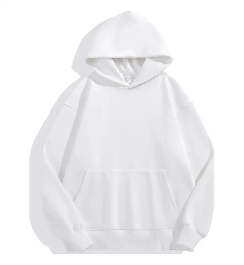 500GSM Heavy Weight Fashion Mens Hoodies Autumn Winter Casual Thick Cotton Mens Top Solid Color Hoodies Sweatshirt Male 240826