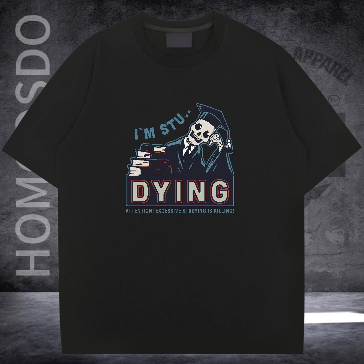 Classic T Shirts Men 100% Cotton 230g skull Hip Hop Street Custom Printed Breathable Crew Neck Men Clothes T-Shirt Fashion New Top Tees