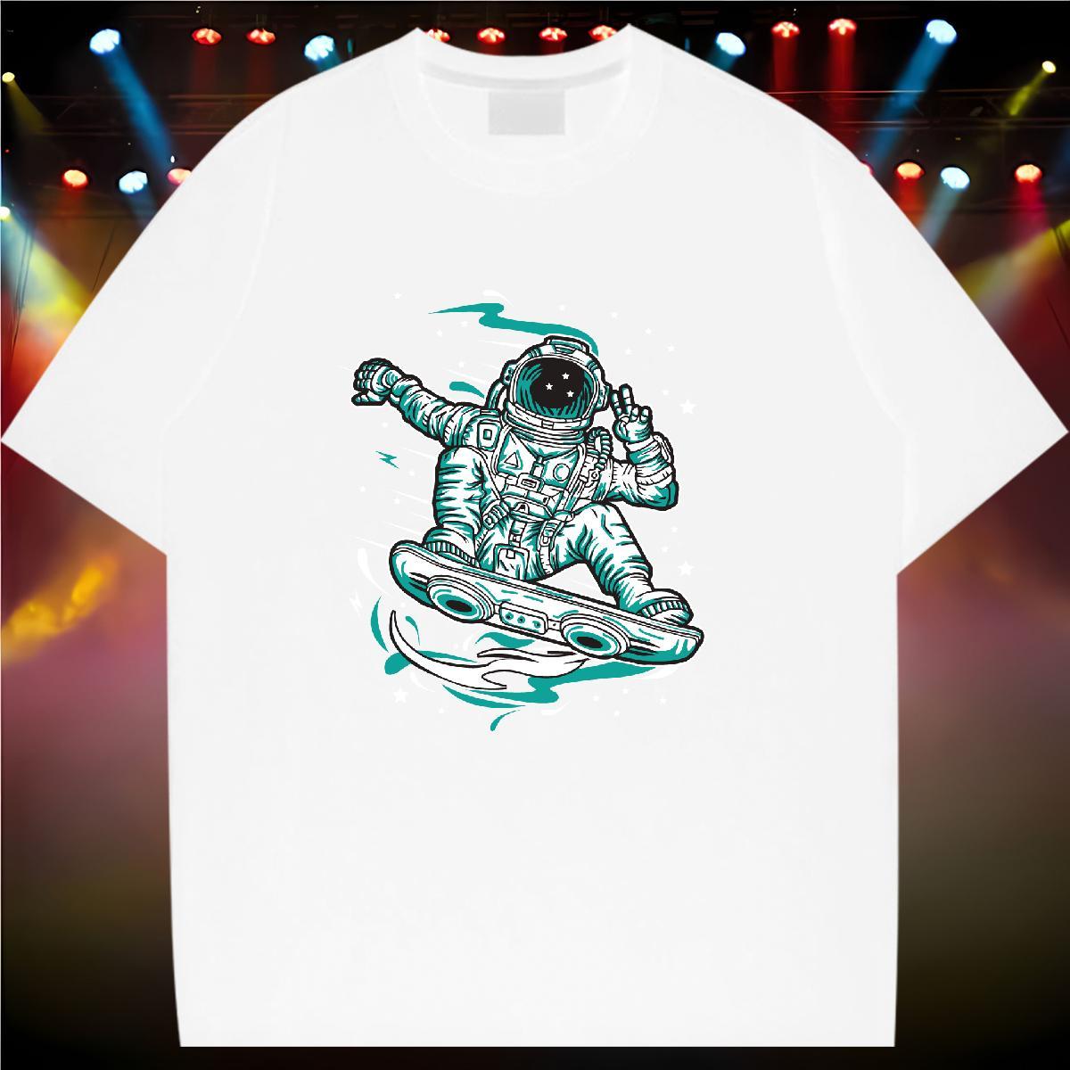5A Couples T Shirts 230g Cotton universe Daily Outfit T-Shirts for Women O-Neck Short Sleeve Plus Size Cartoon Tops Shirt