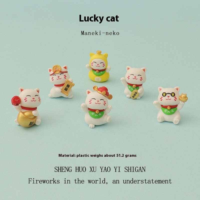 Creative Mini Cute Fortune Cat Decorations, Car Central Control Screen Ornaments, Gift for Girlfriend Fortune Small Gifts