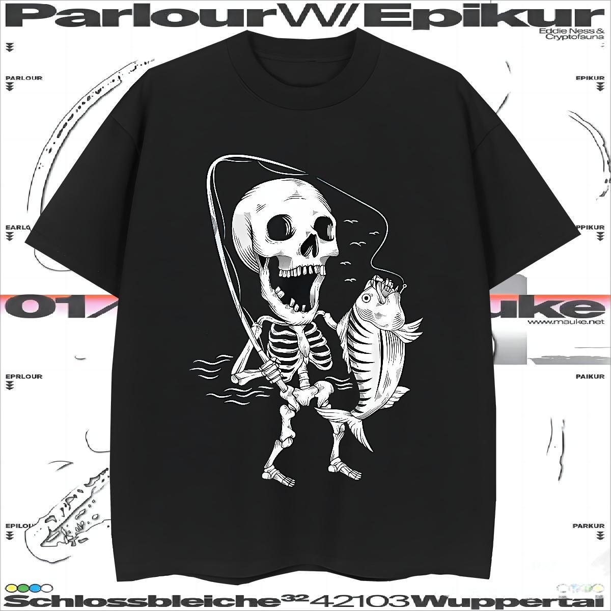Cool Design T shirt 230g 100% Cotton skull Summer Casual Custom Big Size O-Neck Short Sleeve Men Tees 2024 Clothes