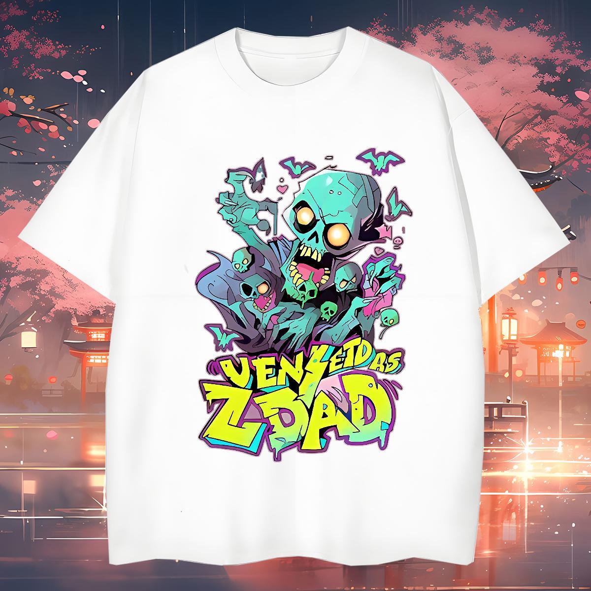 Loose Fit T-Shirts 230g Pure Cotton skull Outdoor Customized Breathable Short Sleeve Men Tees New Tops Tees