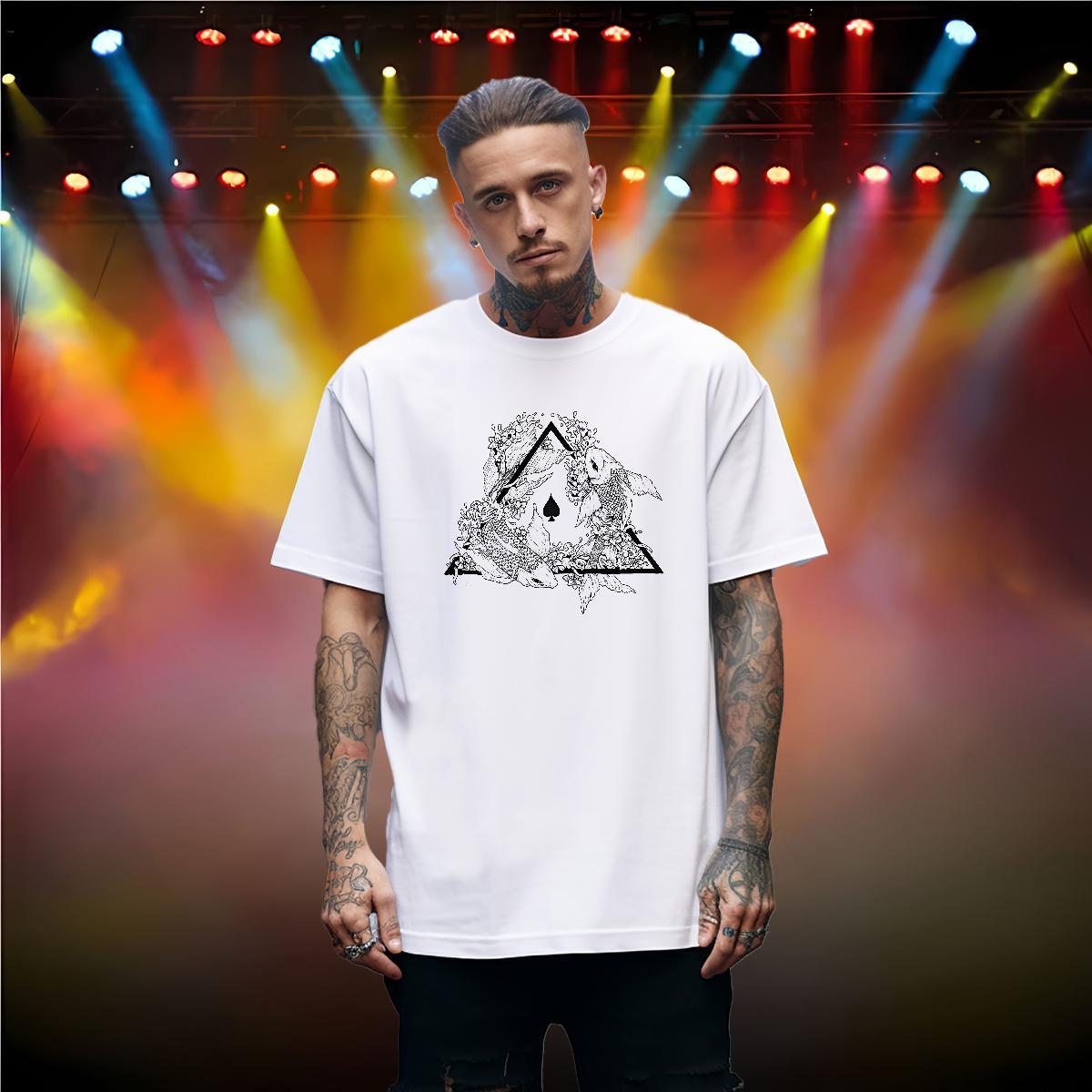 Cool Design Man T Shirts 230g 100% Cotton eye of the devil Casual Beach Skull Crew Neck Tshirt for Man Woman Free Shipping Clothings
