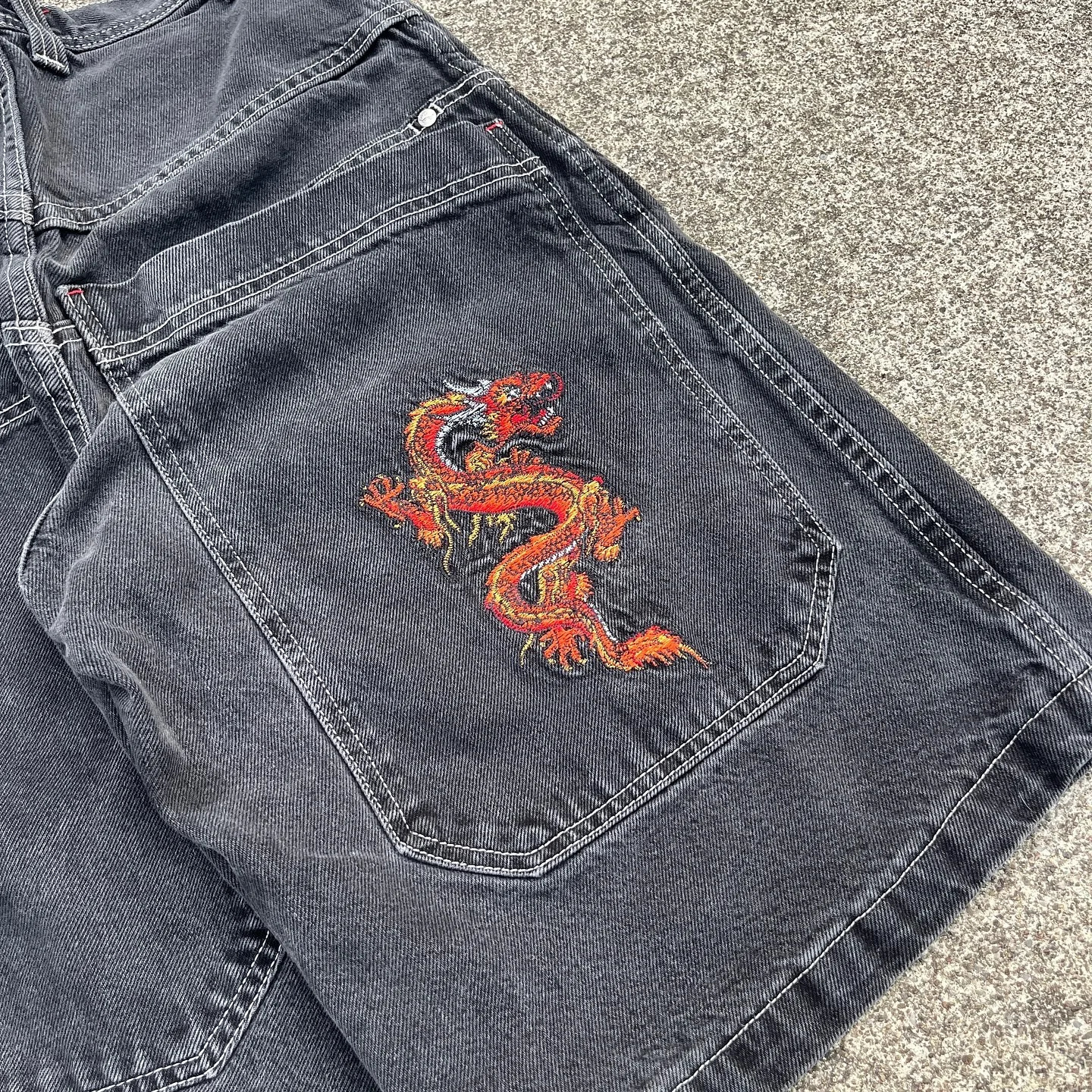 Super 2024 Baggy Vintage Jnco Jort Pants Hommes Men Short Cargo Jeans 2000s Casual Clothes JORTS Denim Gym Y2k Shorts 240824