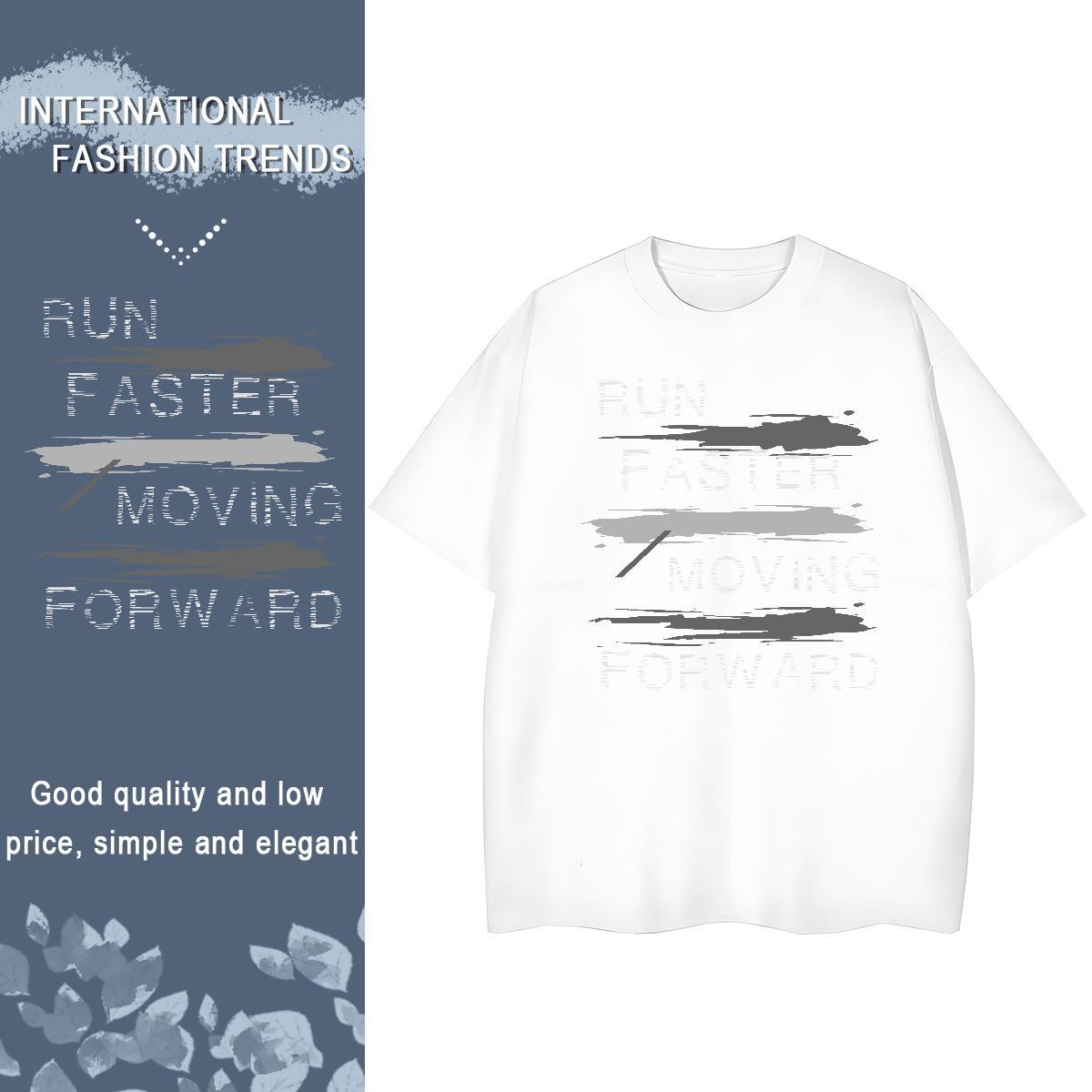 Popular T-Shirts for Men 100% Cotton 230g letter Hip Hop Street DIY Printed Breathable Short Sleeve Tshirt for Man Woman Custom Tshirts