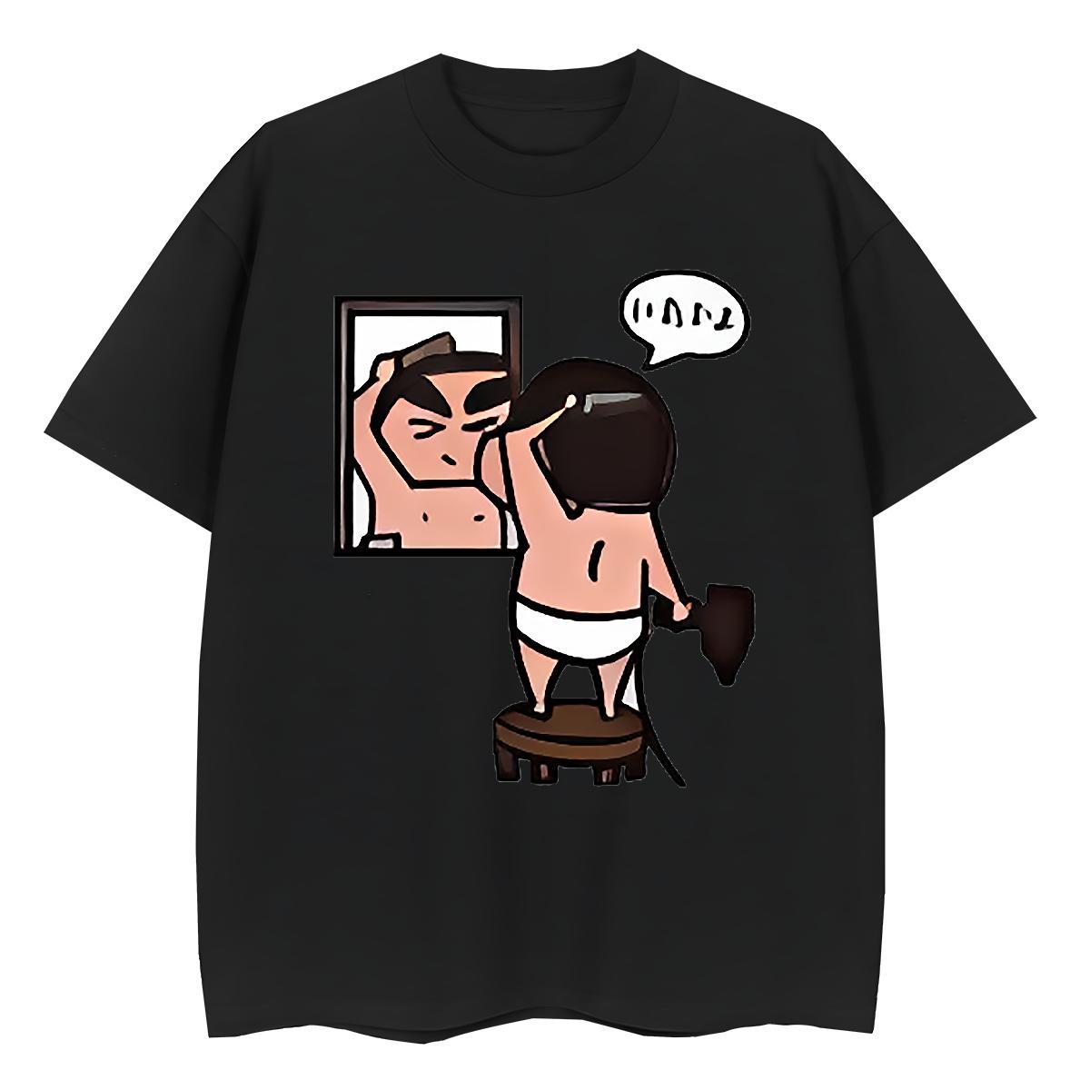 Popular Couples T Shirts 100% Cotton 230g animation High Street Hip Hop T Shirts Women Crew Neck Customized Tshirts