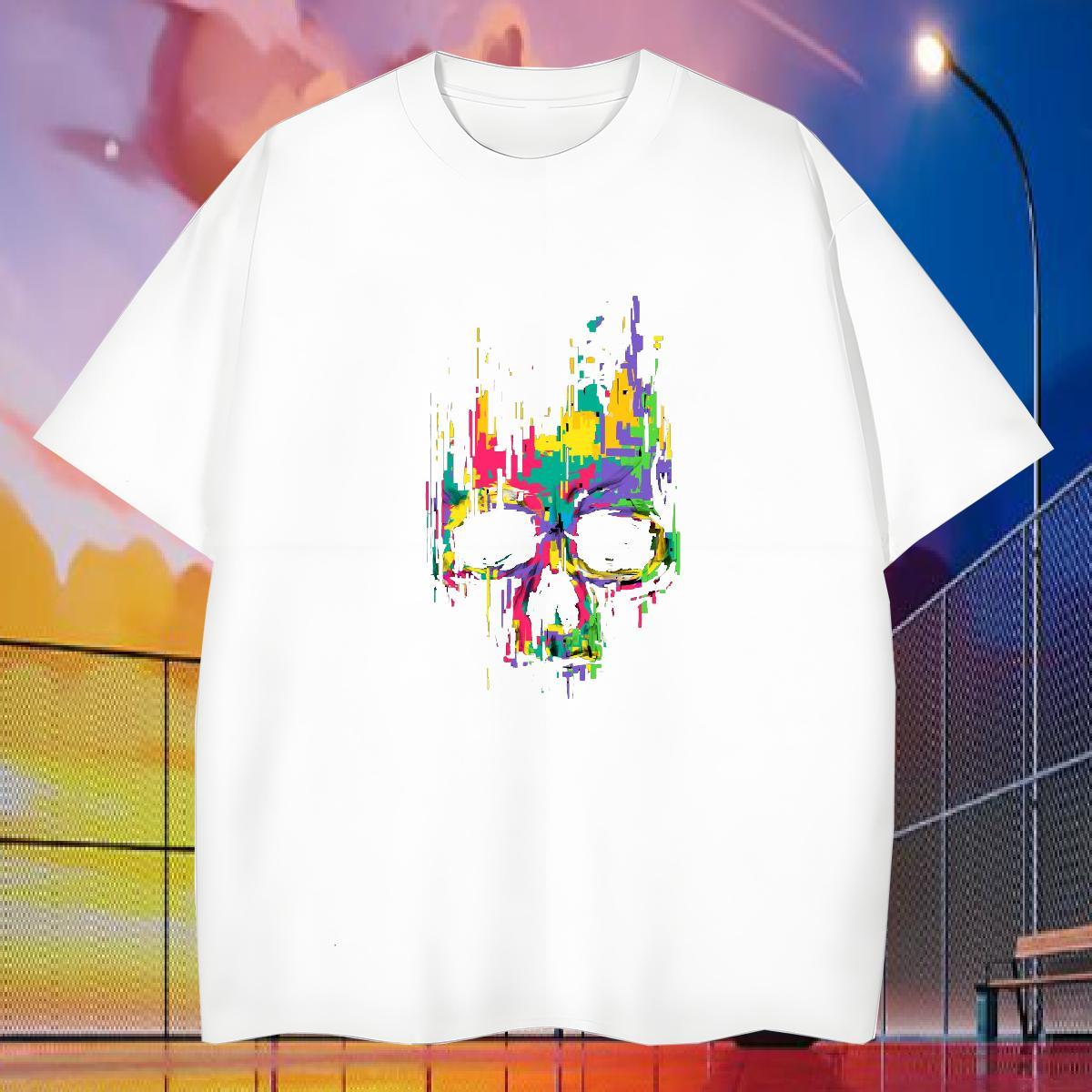 Designer T Shirt For Man 230g Pure Cotton skull Sport Plus Size Cartoon Breathable Crew Neck Couples T Shirts Classic Wear