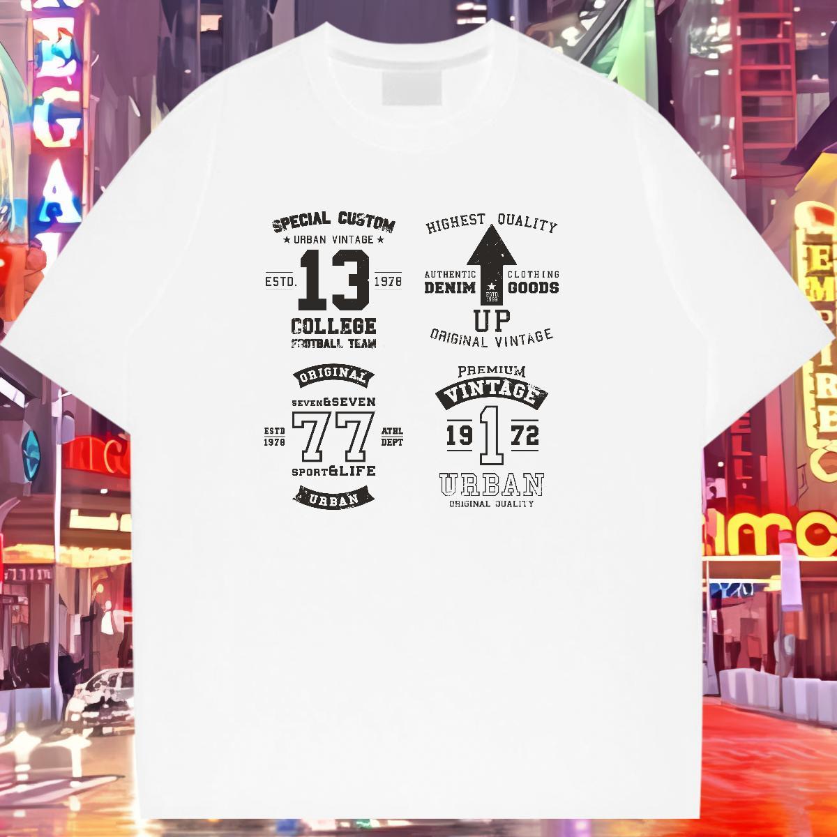 Nice Unisex Tshirts 230g 100% Cotton letter Casual Sport Women T Shirts Crew Neck Breathable Oversized L-4XL Tops Shirt