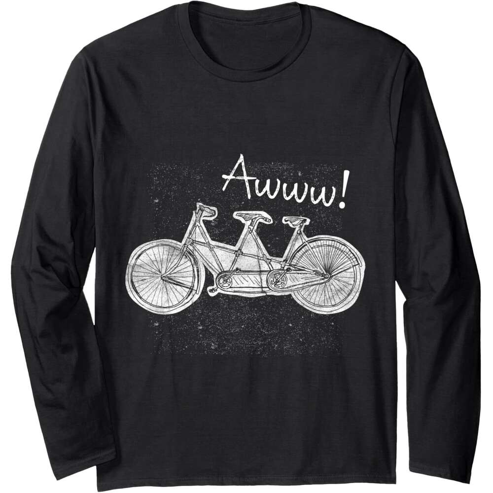 Long Sleeve Shirts for Men sweatshirt Vintage Tandem Family Bicyclists Gift Triple Bike Lover Gift Long Sleeve Tee Streetwear Casual tops clothes