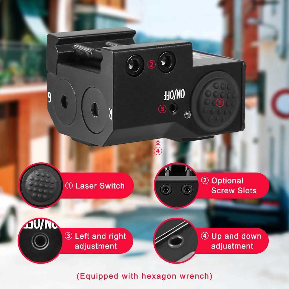 Low Profile Dual Red Green Laser Sight Rechargeable Weapon Laser Sight Gun Laser Sight for Pistol Handgun with Picatinny Rail X250319