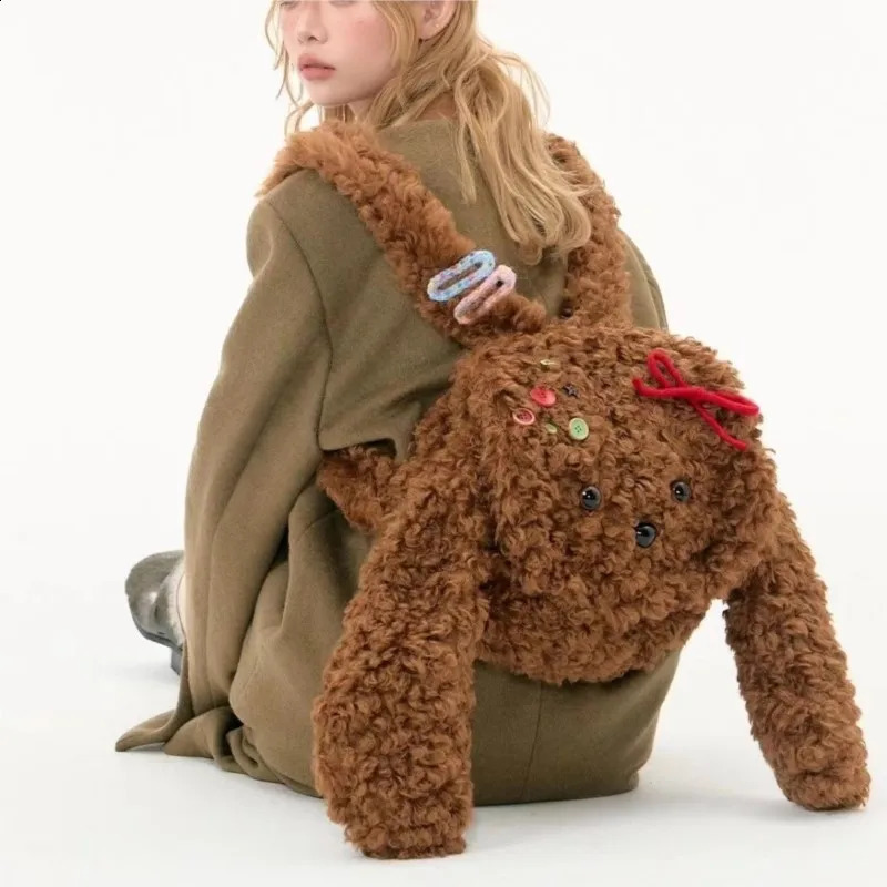 JIAERDI Sweet Cool Y2k Backpack Women Spring Summer Bow Chic Mini Backpaks Female Harajuku Aesthetic Soft Plush Mochila 240824