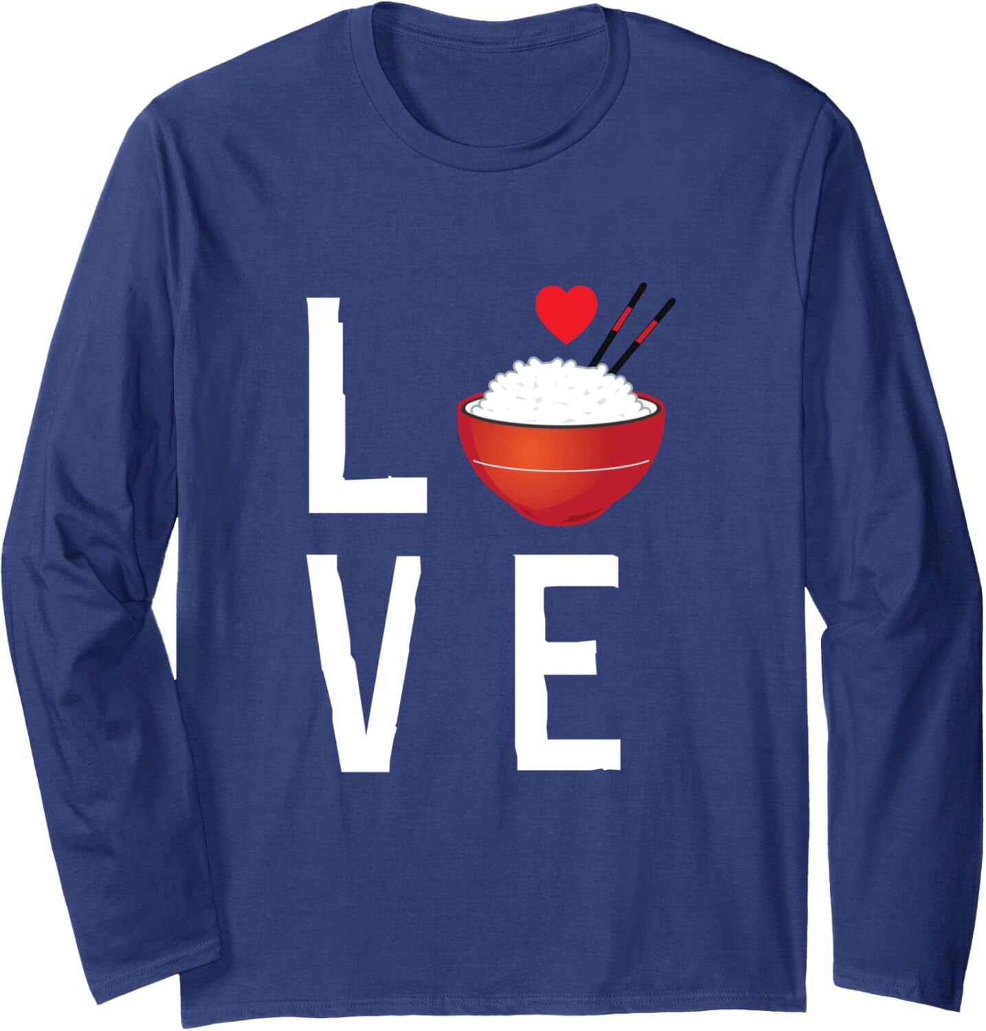 Long Sleeve Shirts for Men sweatshirt Love Rice Bowl Noodles Asian Food Funny Gift Long Sleeve Tee Streetwear Casual tops clothes