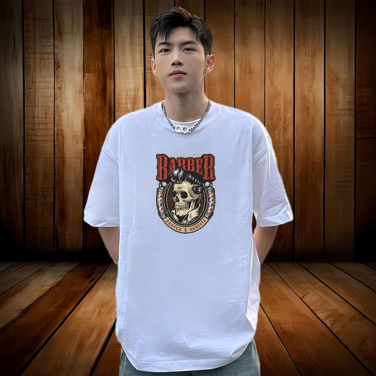 High Quality Man T Shirts 100% Cotton 230g skull Outdoor Custom Print Plus Size Round Neck Short Sleeve Men Tees Wholesale Clothings