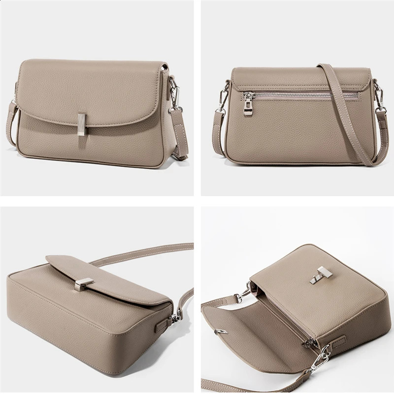 Burminsa Cowhide leather square small shoulder cross body bag for womens trend underwear handbag 240826