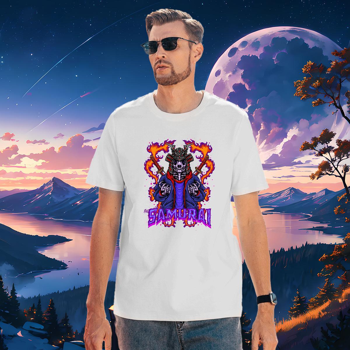 Cool T Shirts Men 230g Cotton skull Anime Printing Street Oversized 3XL 4XL Breathable Soft Mens Tshirts Casual New Tops Shirt