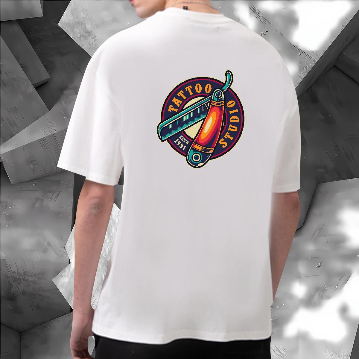 Popular T-Shirts for Men 230g 100% Cotton tool Hip Hop Street Custom Anime Breathable Short Sleeve Mens Tshirts 2024 New Clothes