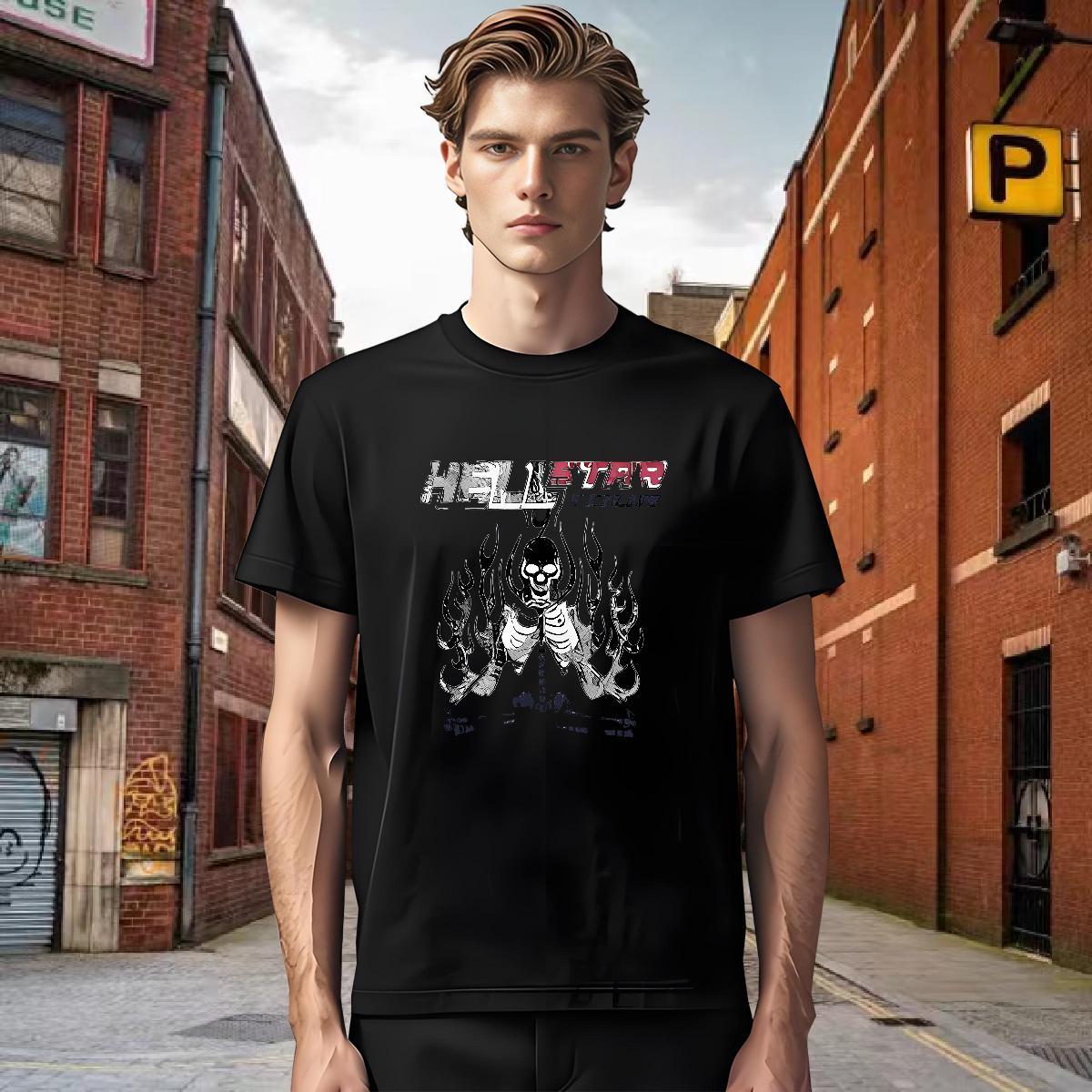 Unisex T-Shirts for Men 230g Pure Cotton skull Street Oversized Breathable Soft Men Tees Fashion New Polos
