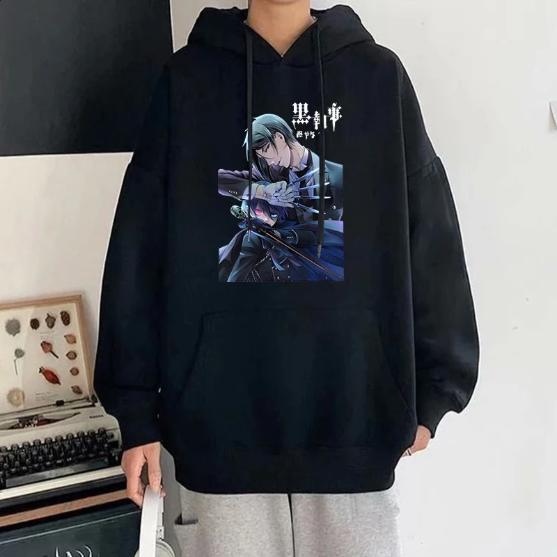 Funny Anime Black Butler Michaelis Ciel Phantomhive Print Hoodie Fashion Women Casual Pullover Hoodies 240824