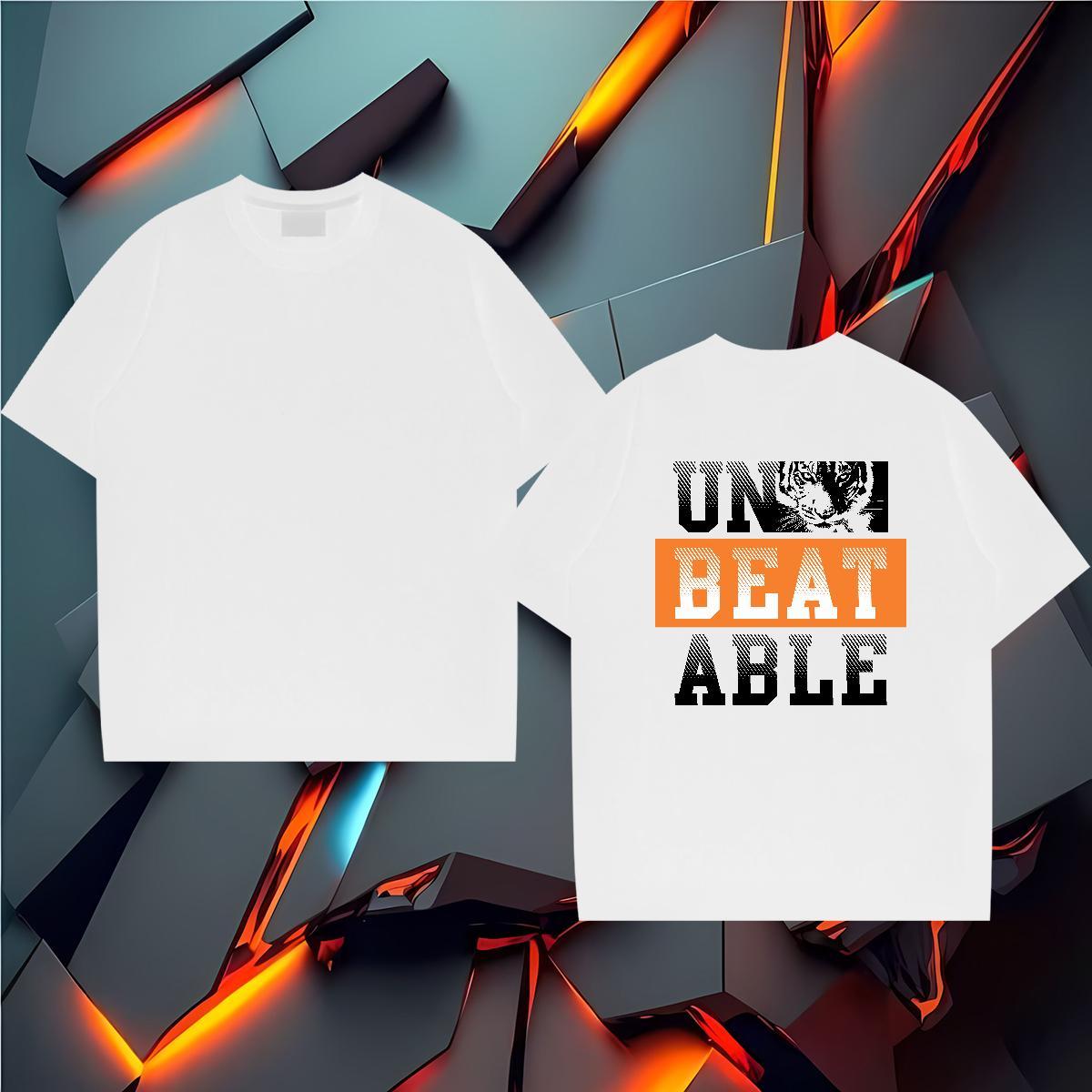 Unisex T Shirt For Man 230g Cotton letter Beach Black Oversized Short Sleeve O-Neck Men Clothes T-Shirt DIY Tees