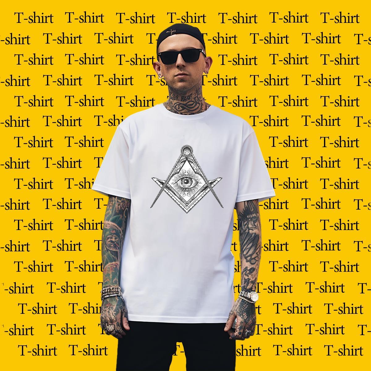 Popular Man T Shirts 230g 100% Cotton eye of the devil Street wear Hip Hop Asian Size Breathable Crew Neck Couples T Shirts 2024 Summer Tee Shirt