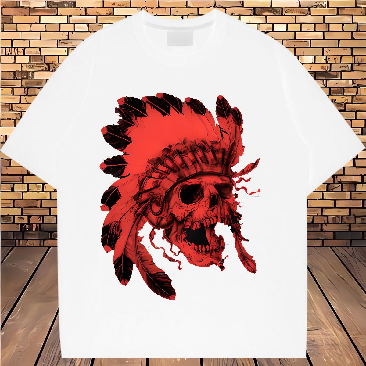 High quality Lady T shirt 230g Pure Cotton scary Casual Beach T-Shirts Round Neck Short Sleeve Customized Print Tees Shirts