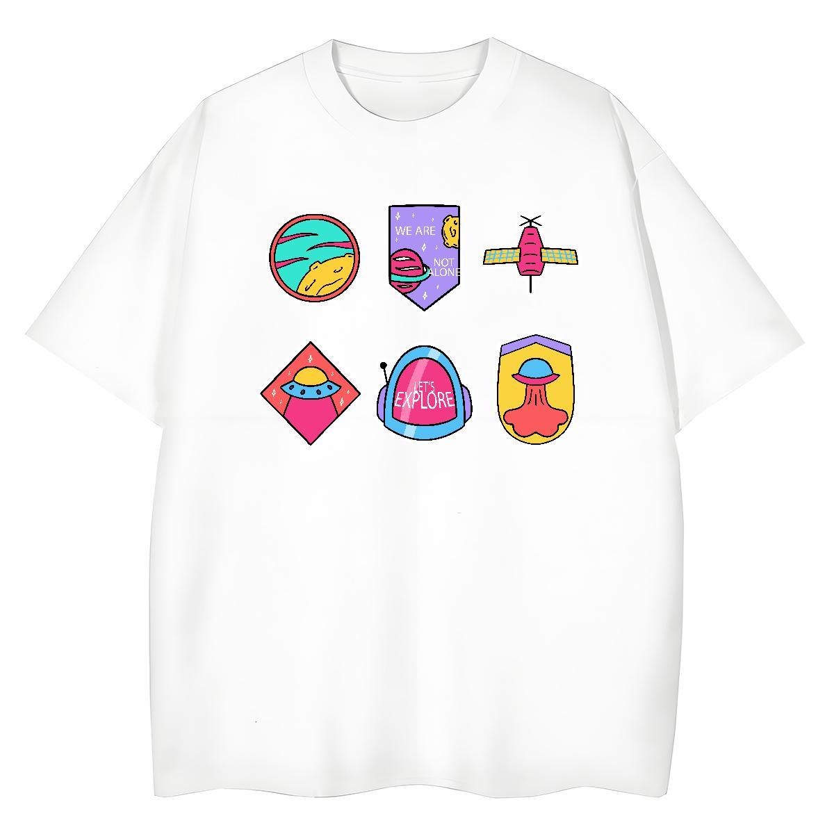Nice Women Tees 230g 100% Cotton planet Hip Hop T Shirt For Woman Comfortable Custom Print Oversized Tshirts