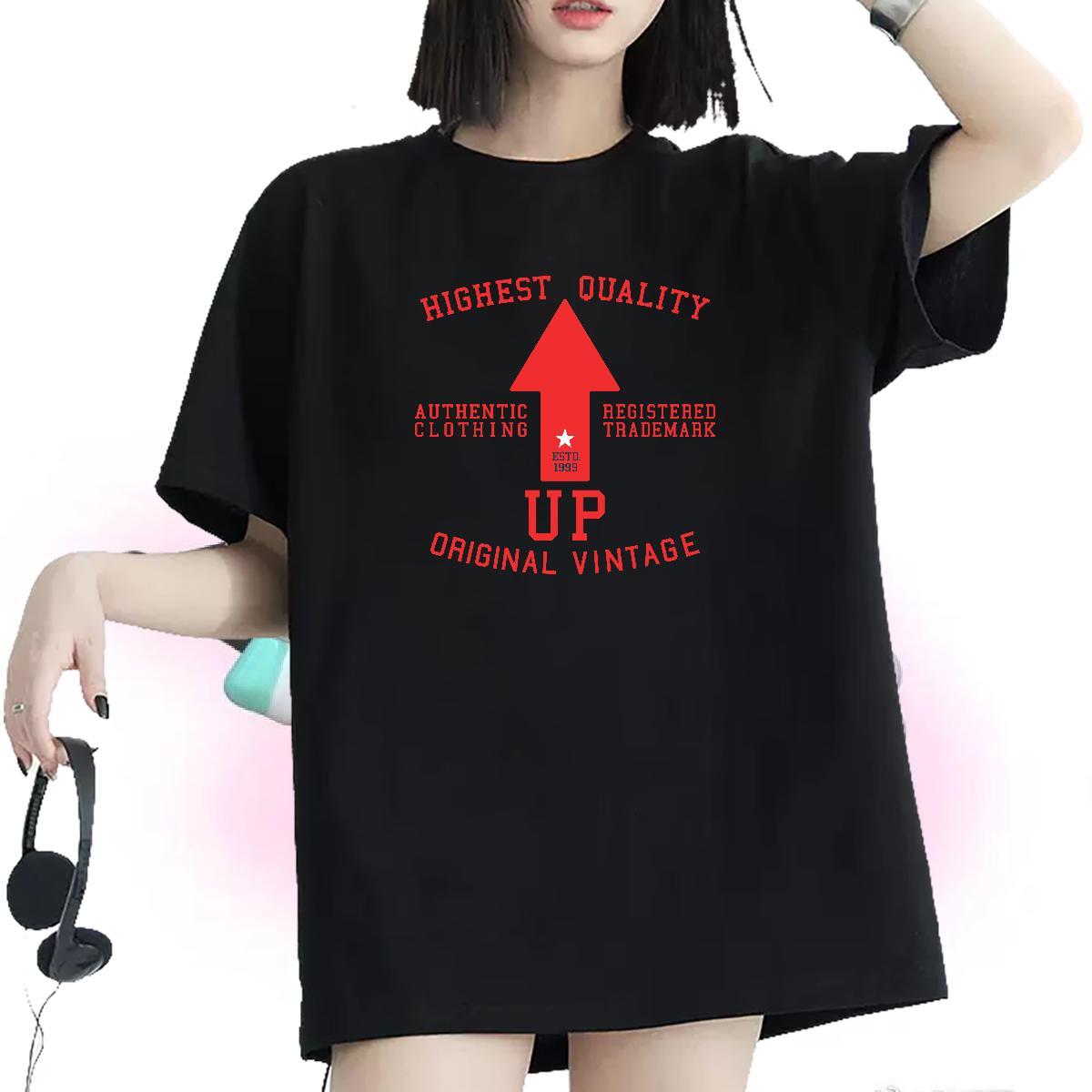 Loose Unisex Tshirts 230g 100% Cotton letter Casual T Shirts Women O Neck Short Sleeves Cartoon Printing L-4XL Top Shirts