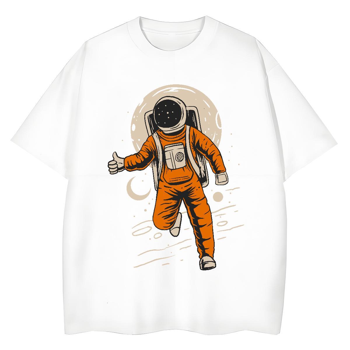 Designer Nice Unisex Tshirts 100% Cotton 230g cosmonaut Daily Outfit Womens T Shirts Breathable Soft Cartoon Floral Printing Tops Shirt