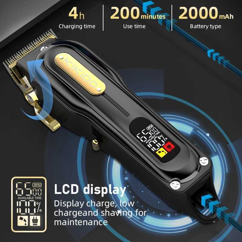 KIKIDO Professional Hair Clipper 6500 RPM Electric Hair Clipper Cordless Rechargeable Mens Hair Clipper KK-2575D W241017