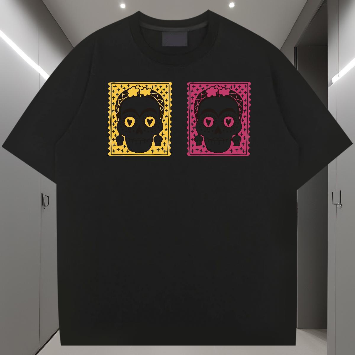 Comfortable Man T Shirts 100% Cotton 230g skull Sports Casual DIY Printed Breathable Crew Neck Tshirts Wholesale Tops Shirt