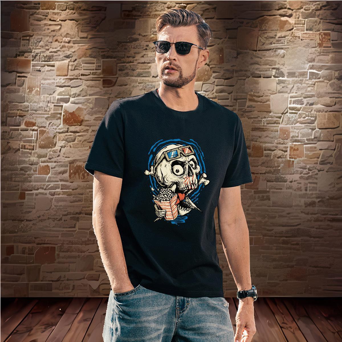 Loose Mens T Shirts 230g 100% Cotton skull Hip Hop Skull Breathable Mens Tshirts DIY Customized Clothings