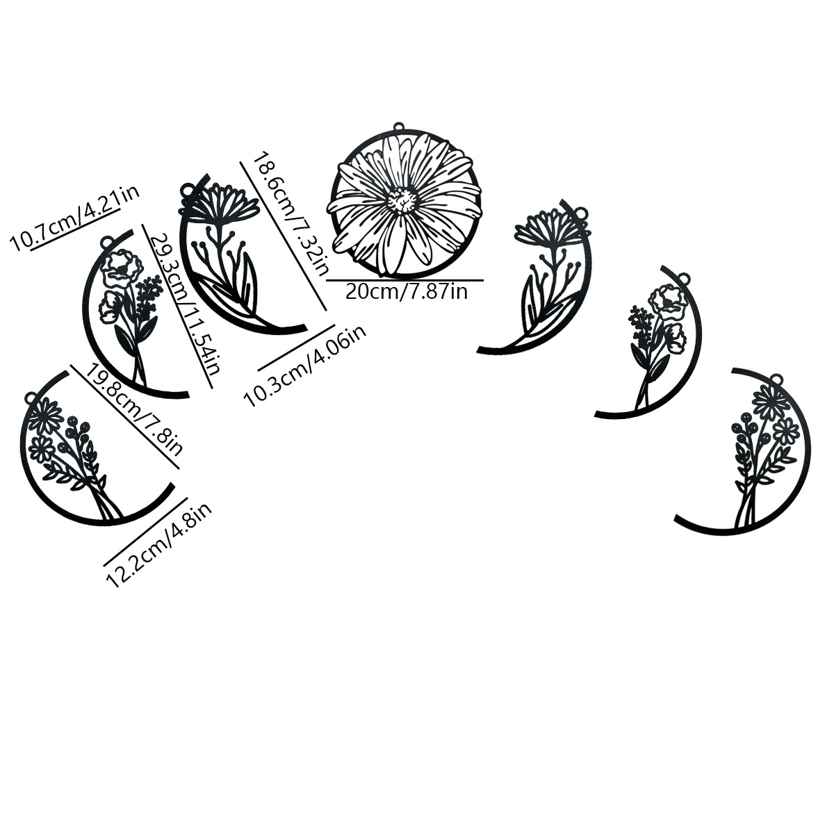 Bohemian Decor Moon Flower Metal Wall Decor Living Room Decor Kitchen Decor Bed Decor